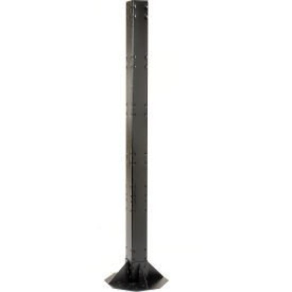 Global Equipment 81"H Floor Mount Orbit Steel Post and Power Outlets - Black 752152BKE